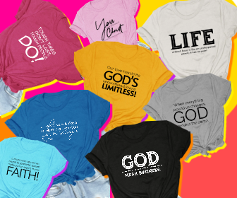 Drew Girls Designs graphic t-shirt collection featuring faith and empowerment tees